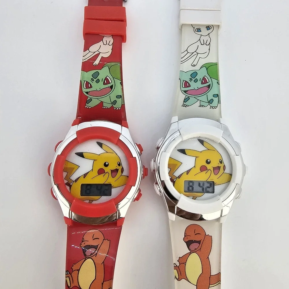 2X Pokemon Pikachu Digital Watches 36MM Multicolor Plastic Bands‎ Working